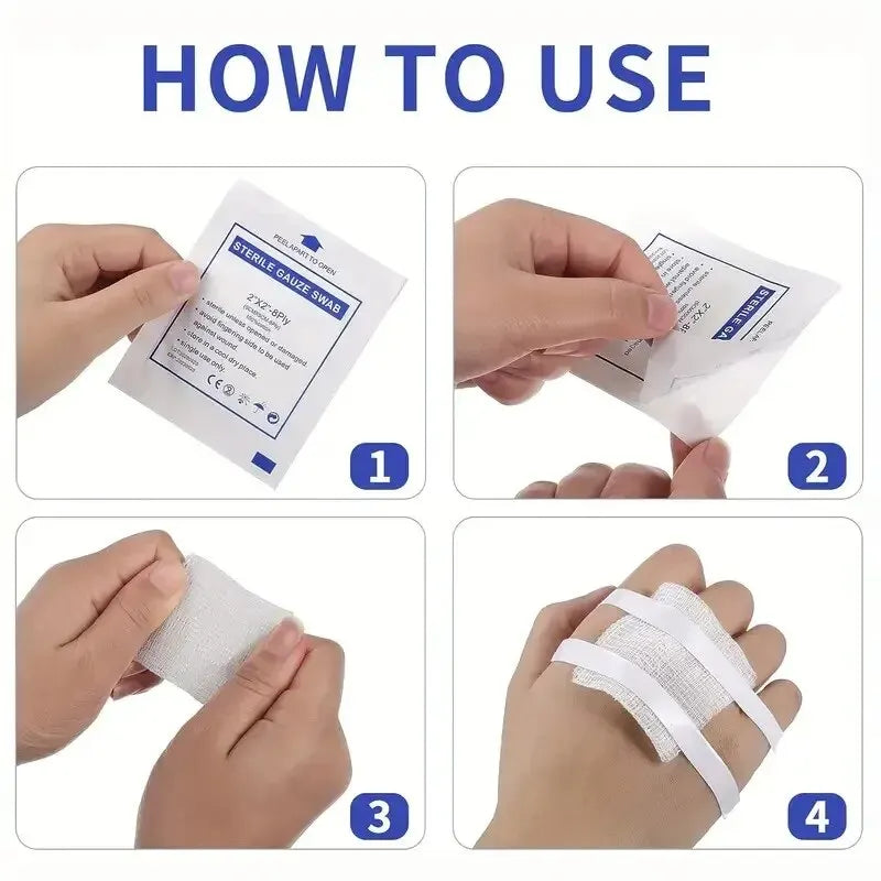 50/100Pcs Gauze Pad First Aid Kit Waterproof Wound Dressing Sterile Medical Bags Emergency Survival Kit Gauze Pad Wound Care