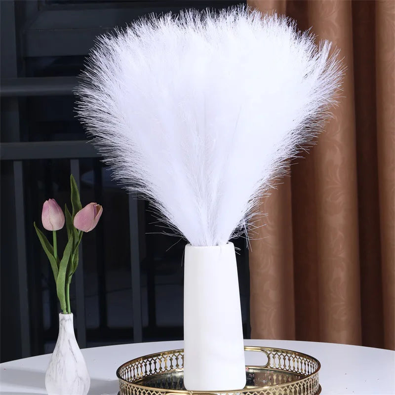 10/20PCS Fluffy Pampas Grass Flower Boho Decor Fake Plant Reed Simulated Wedding Christmas Party Home Decor Diy Bouquet Decor