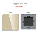 Bingoelec DIY 1/2/3/4 gang Wall Touch Switch Only Crystal Glass Panel 86mm Pearl White Black Golden Grey Glass Frame DIY-Parts