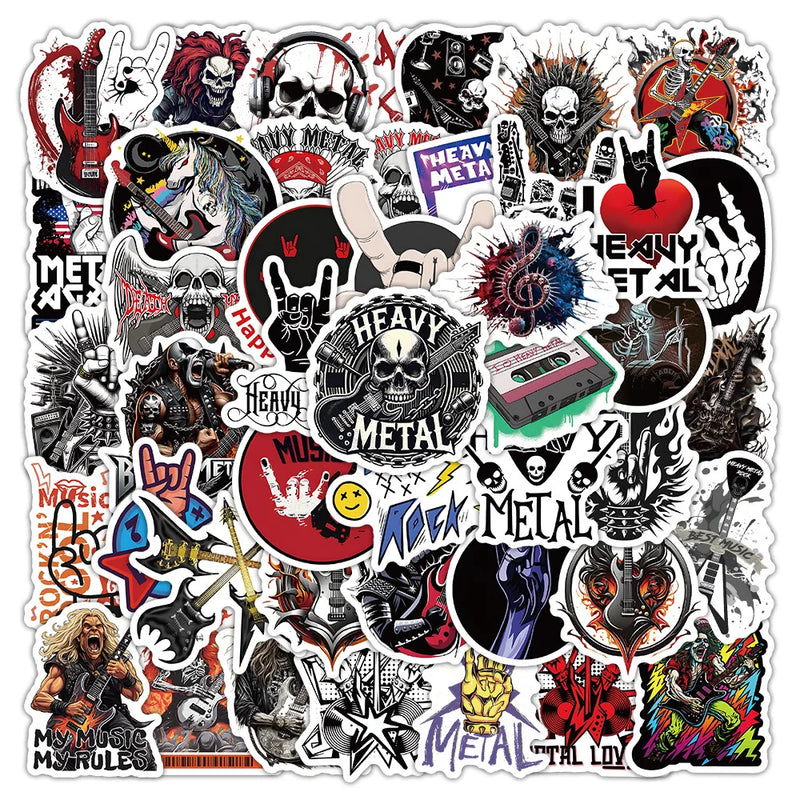 10/30/50PCS Heavy Metals Stickers Rock Cartoon Sticker Music Graffiti Decoration DIY Luggage Laptop Phone Guitar Bike Decals Toy