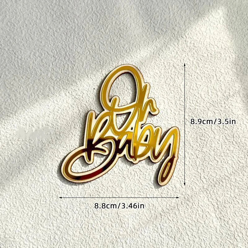 Acrylic Baby Cake Topper Weekend Decoration Welcome Baby Shower Supplies Party Decorations Gender Reveal Oh Baby Cake Decoration