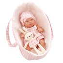Baby Doll 14Inch/35CM Clothes Cute Rabbit with Sleeping basket Bebe Reborn Doll kids Soothing Newborn Doll For Girls favor Gift