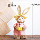 46cm Straw Woven Bunny Straw Rabbit Decoration Ornament Easter Holiday Decors Sculptures & Statuette Yard Party Home Supply
