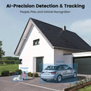 AOSU 3K UHD WiFi Floodlight Camera Outdoor 360° View Color Night Vision Wireless Security Camera PIR Detection 2-way Audio