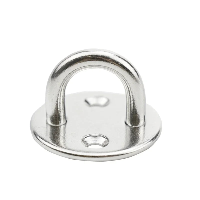 Stainless Steel 304 Fixed Pad Eye Plate Deck Door Buckle Staple Ring Wall Hook U-Shaped Ceiling Mount Hanger