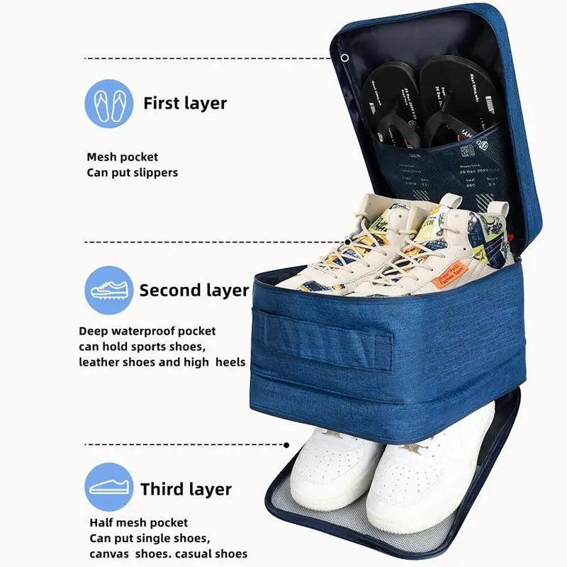 3 Layers Shoes Bag Travel Storage Box Organizer Handbags For Men Ladies Luggage Suitcases Duffle Tote Bag Travel Accessories