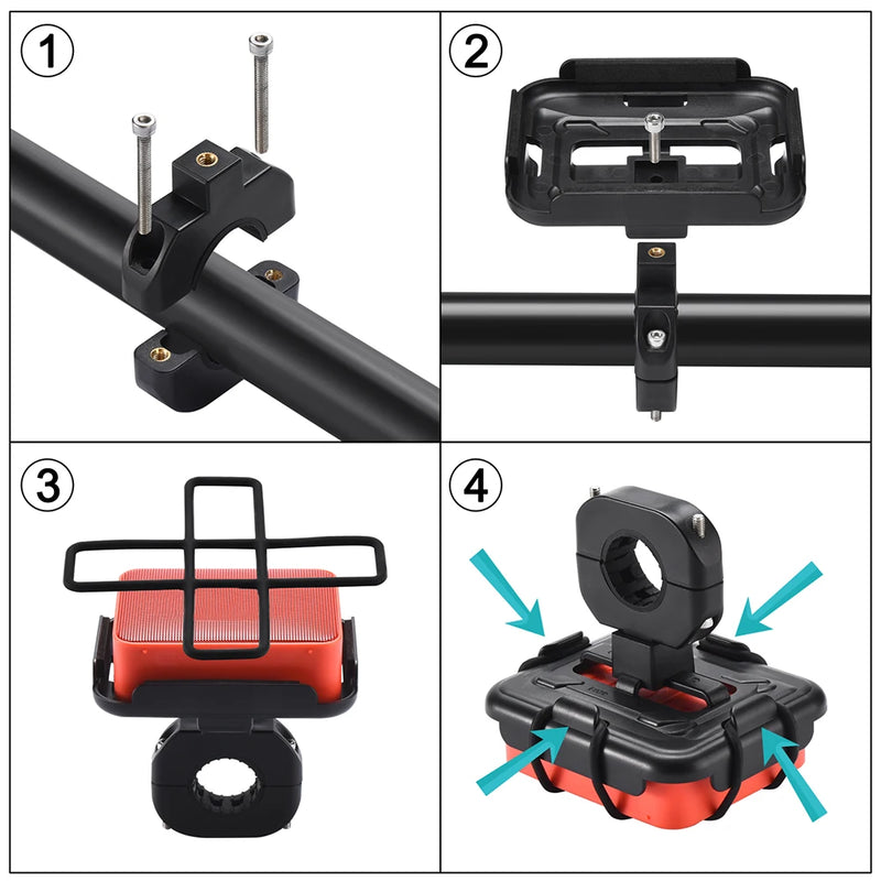Universal Bicycle Speaker Mount Anti-slip Fixed Holder Portable Speaker Mount for JBL GO 4/GO 3/GO 2 BT Wireless Speaker