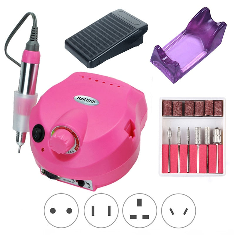 35000RPM Electric Nail Drill Machine Manicure Drill Pedicure Professional Nail Drill Polisher Salon Drill Nail Gel Cuticle Tool