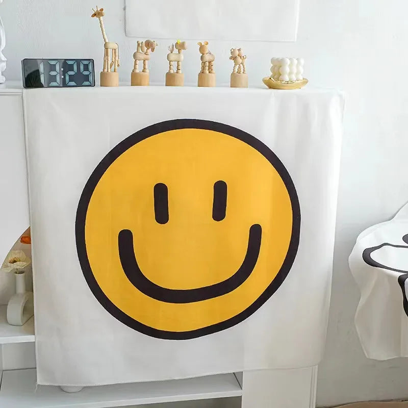 Ins Hanging Cloth Flower Smile Tapestry Wall Hanging Birthday Party Room Background Wall Decoration Dorm Bedroom Cloth Tapestry