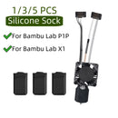Silicone Socks For Bambu Lab X1 X1C P1P 3D Printer Hotend Extruder High-temperature Wear-resistant Black Silicone Sleeve Cover