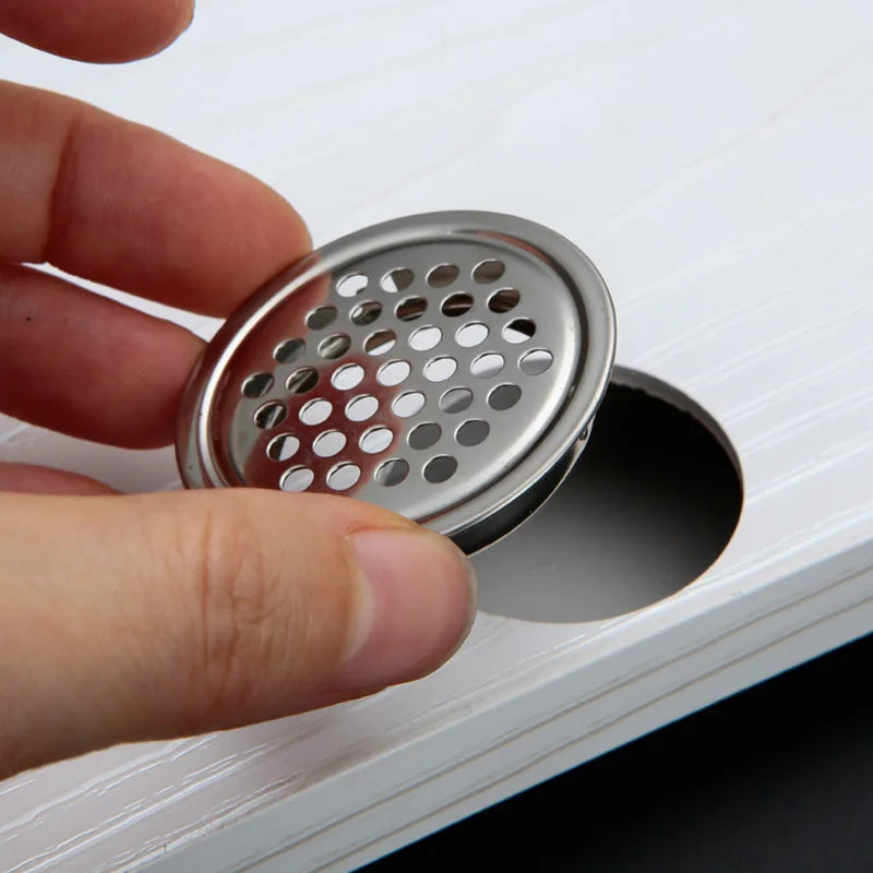 1PC Round Stainless Steel Air Vent Grille Cover Black White Wardrobe Cabinet Mesh Hole Ventilation Plugs Dia 19mm 25mm 35mm 53mm