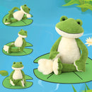 Giant Green Frog Plush Toy, Soft Polyester Stuffed Animal, Large Cuddly Frog Plushie, Kawaii Plushy Froggy, for ToddlersGirls