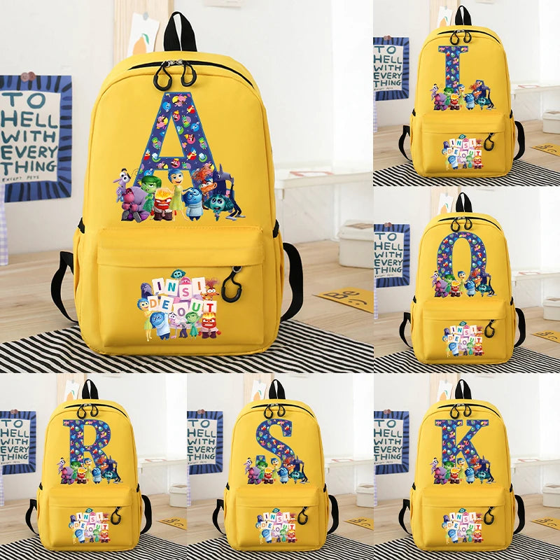 New Inside Out 2 School Bags Cartoon Letter Printed Kids Backpack Large Capacity Children School Backpack Boys School Supplies