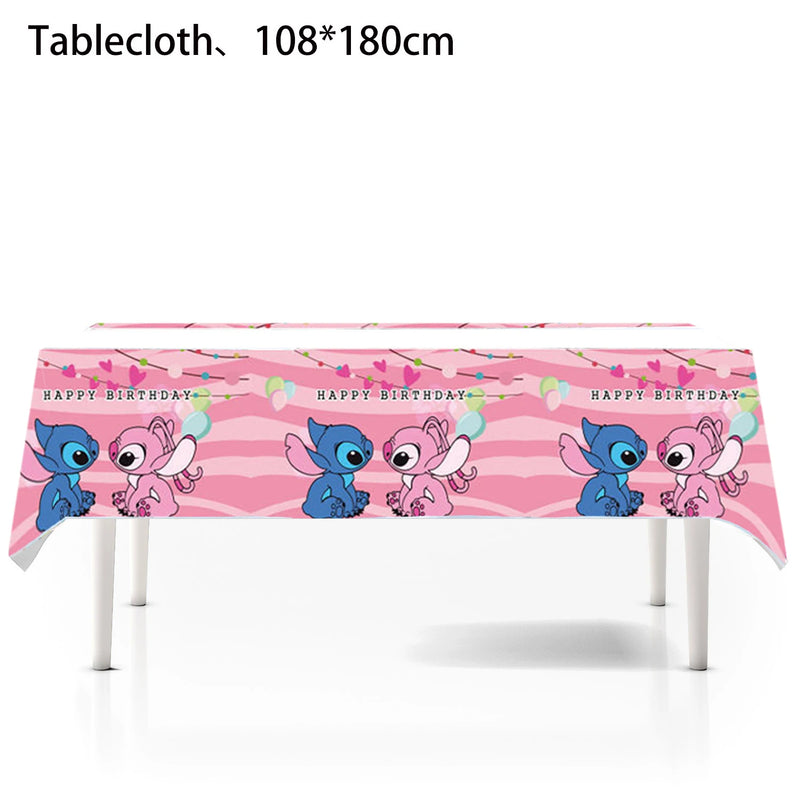 Disney Lilo&Stitch Party Gift Bags Kids Treat Party Supplies Blue Stitch Pink Angel Tablecloth For Kids Baby Shower Tablecover