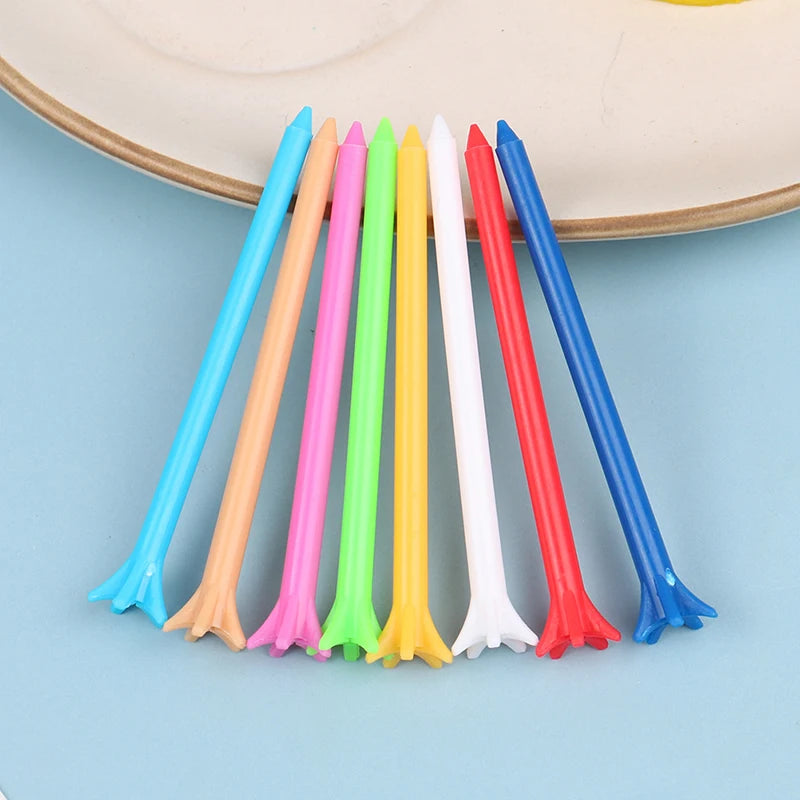 100Pcs Mixed Color Golf Tees 5 Prong 83mm Less Resistance Golf Tees Training Ball Holder Outdoor Sports Accessories