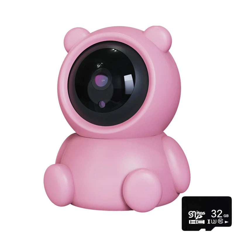 Smart Home Baby Security Monitor WiFi IP Camera Cartoon Bear Halloween Gift CCTV 1080P HD Surveillance Auto Tracking Camera