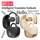 Real Time AI Translator Earbuds Bluetooth-Compatible 5.4 Noise Cancelling Translator Headset Ear Hook for Sports Business Travel