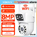 8MP Outdoor Surveillance Camera Dual Lens Dual Screen AI Auto Tracking IP Video Wifi PTZ Camera CCTV Two Way Audio