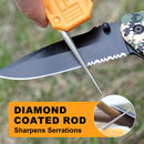 TOLESA Mini Multipurpose Whetstone Knife Pocket Portable Knife Sharpener with Diamond Sharpening Rod 2 in 1 Multi Outdoor Tools