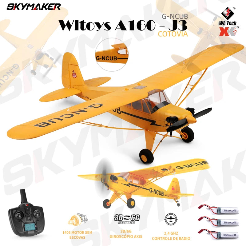 WLtoys A160 RC Airplane 2.4G 5CH Remote Control Gliding Electric 1406 Brushless Motor EPP 3D/6G Model RC plane Outdoor Toy Gifts