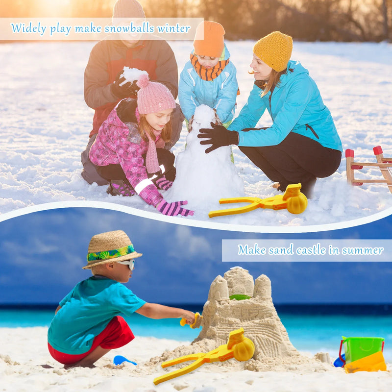 4PCS Snowball Clip Snow Grasping Clamps Tool Multi-shape Cartoon Snowballs  Grabber Snow Ball Maker Sports Toys for Kids