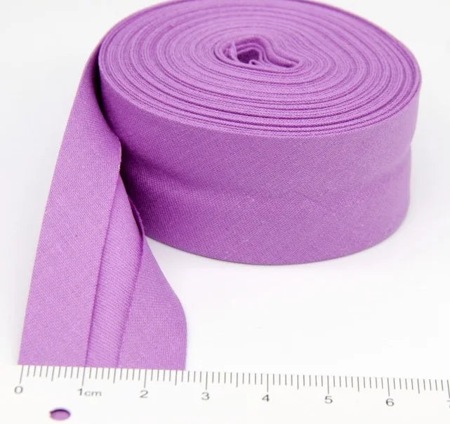 25mm (1“) width Bias Tape 100% Cotton Extra Soft for Baby Cloth Skin-friendly Fablic Bias Binding Tape Ironed Folded 12 yards