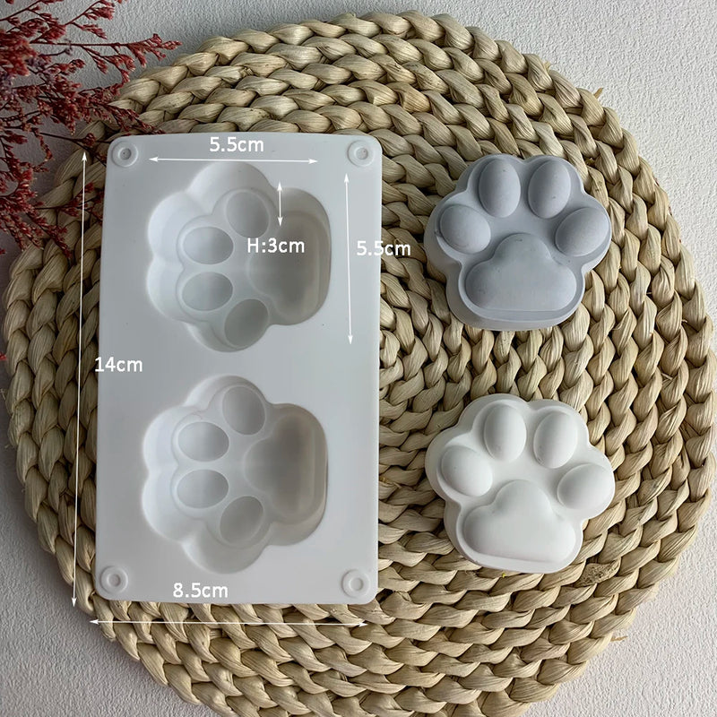 Cute Cat Paw Candle Diy Silicone Mold Aromatherapy Candle Soap Making Mould Resin Molds Home Decoration