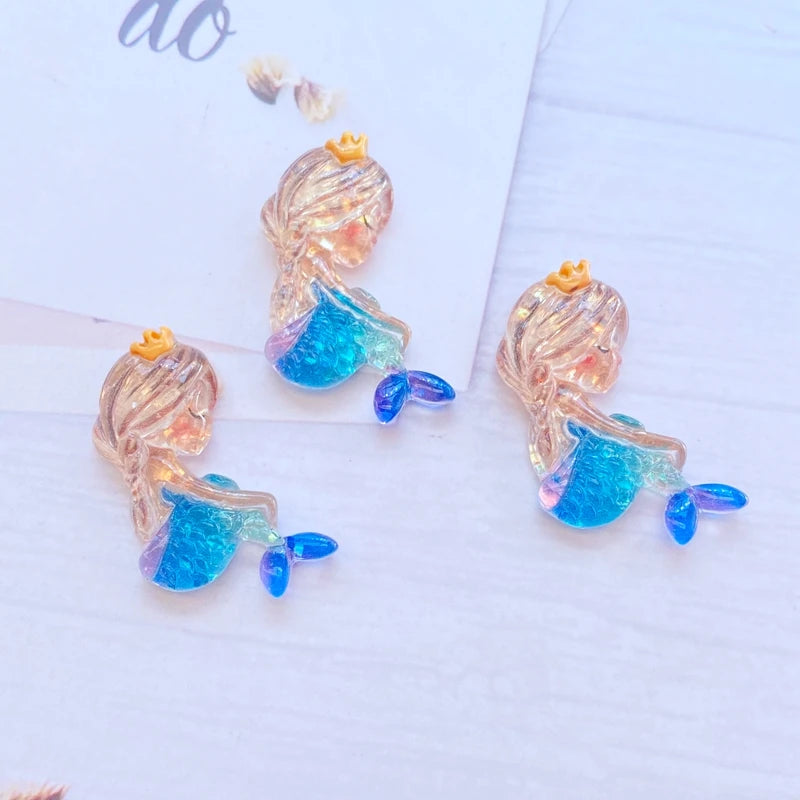 10Pcs New Mini Cute Cartoon Ocean Series Flat back Resin Cabochons Scrapbooking DIY Jewelry Craft Decoration Accessorie