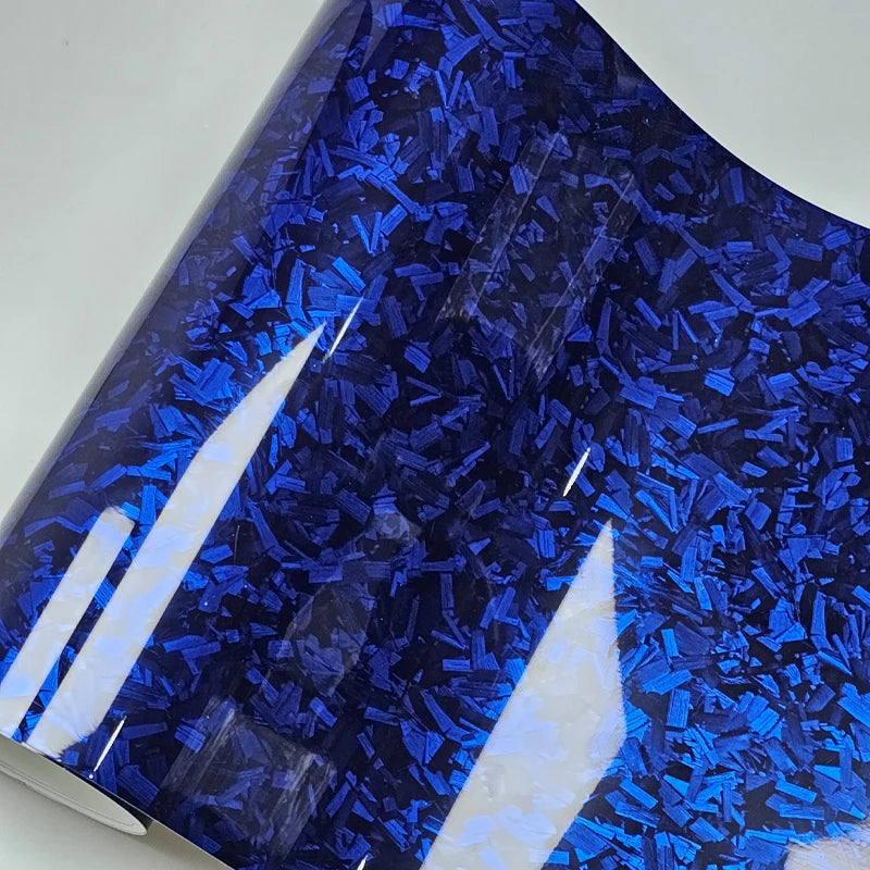 PET Covering Voiture Carrosserie  High Glossy Blue Forged Carbon Fiber warp car Vinyl Wrap Film Adhesive Motorcycle Scooter Car