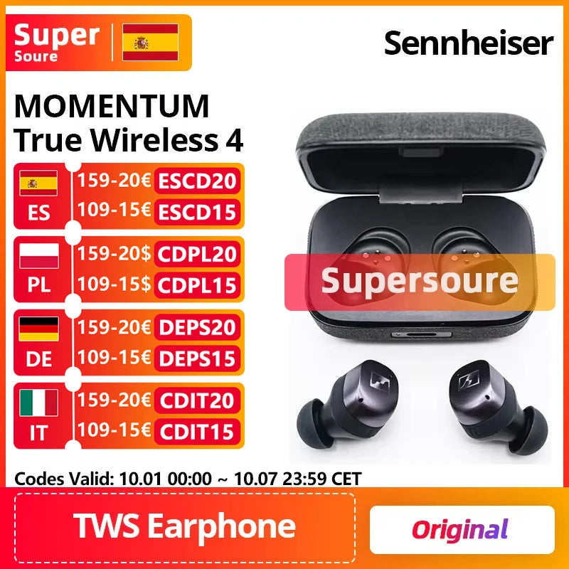 Sennheiser MOMENTUM True Wireless 4 Adaptive Noise Cancellation ANC Lossless Audio Sound Personalization BT5.4 IP54 Earphone