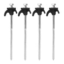 10/2pcs Metal Tent Spikes Camping Pegs Drill in Ground Anchors Heavy Duty Spiral Screw with Hex Socket Stakes Camping Stakes