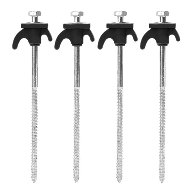 10/2pcs Metal Tent Spikes Camping Pegs Drill in Ground Anchors Heavy Duty Spiral Screw with Hex Socket Stakes Camping Stakes