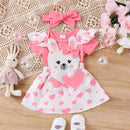 ma&baby 0-18M Easter Newborn Infant Toddler Baby Girl Clothes Sets Romper Rabbit Heart Print Skirt Headband Outfit D05