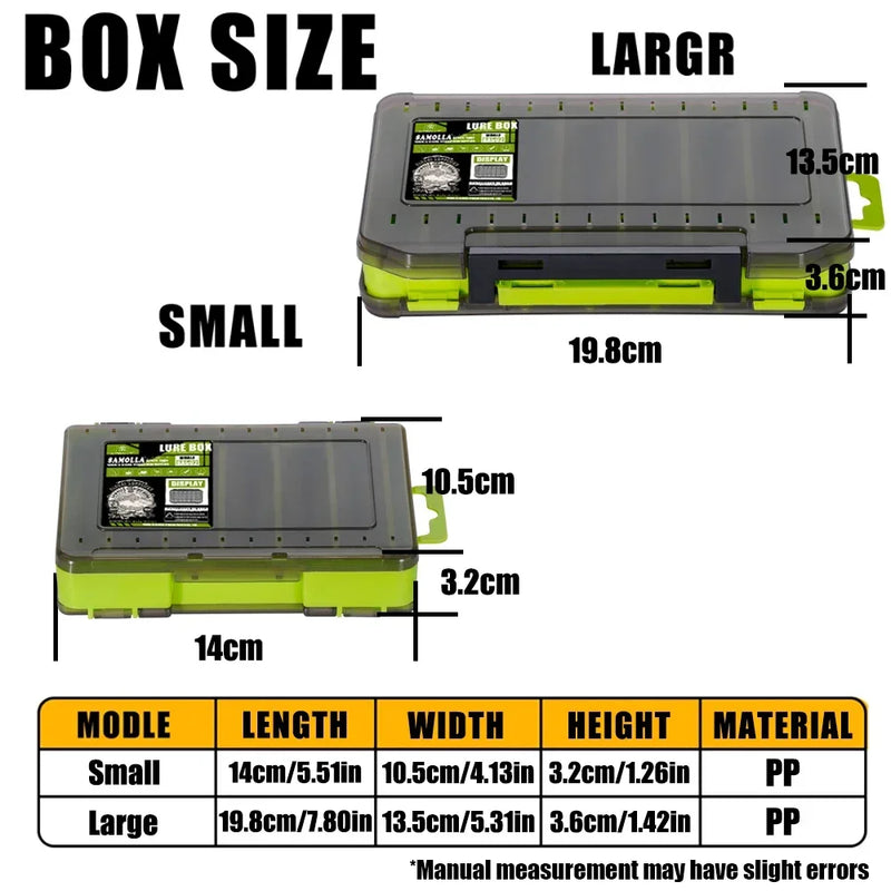 1 Pc Fishing Tackle Box 12 Compartments Fishing Accessories Lure Hook Storage Case Double Sided Fishing Tool Organizer Boxes