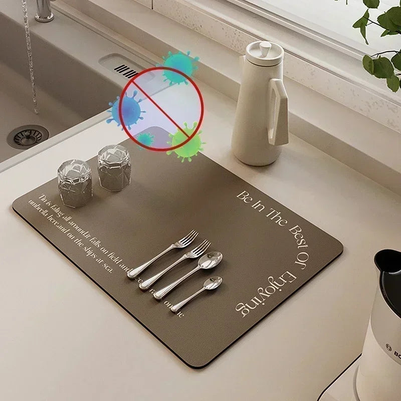 Kitchen Dish Drying Mat Sink Drain Pad Super Absorbent Coffee Draining Pad Tableware Dinnerware Cup Bottle Dish Placemat 매트