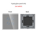 Bingoelec DIY 1/2/3/4 gang Wall Touch Switch Only Crystal Glass Panel 86mm Pearl White Black Golden Grey Glass Frame DIY-Parts