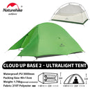Naturehike Cloud Up 2 People Tent Ultralight 20D Camping Tent Waterproof Outdoor Hiking Travel Backpacking Cycling Fishing Tents