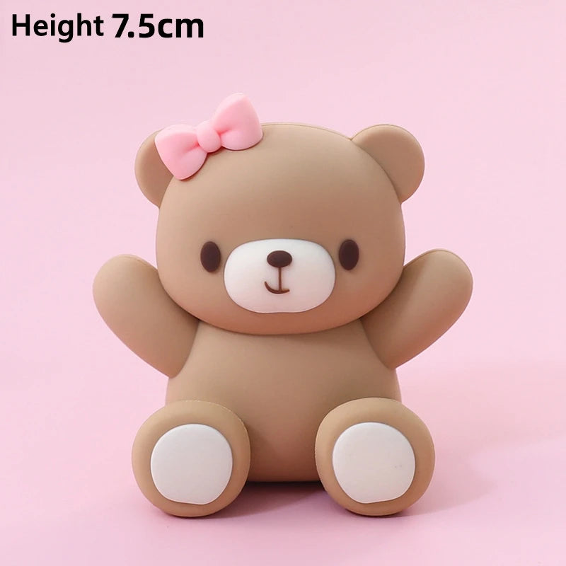 Pink Blue Bear Cake Topper Baby Shower Boy Girl Birthday Party Cake Decor Adult Birthday Gifts Wedding Cake Decorating Baking