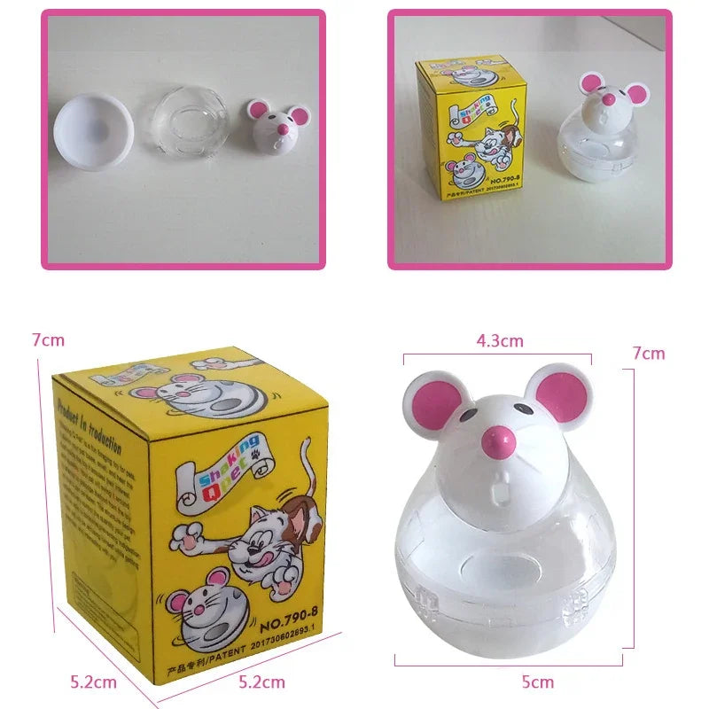 Mouse Tumbler Leak Food Feeder Pet Puzzle Cartoon Cats Toy Leakage Ball Kitten Interactive Toys Slow Feeding Pet Supplies