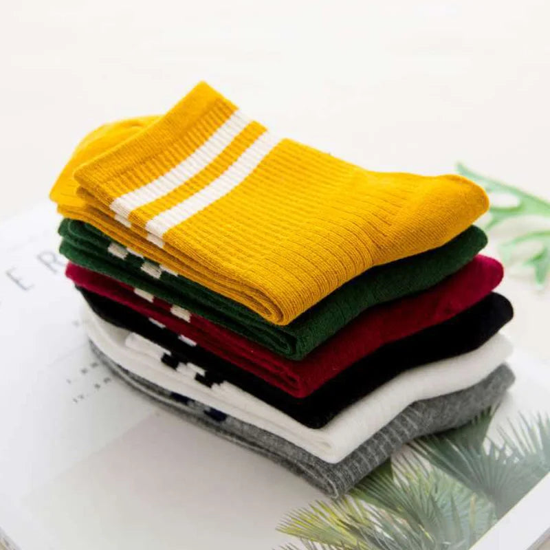Thickness Funny Novelty Cute Cotton Loose Striped Men Long Socks Fashion Street Couple High-quality Youth Sock