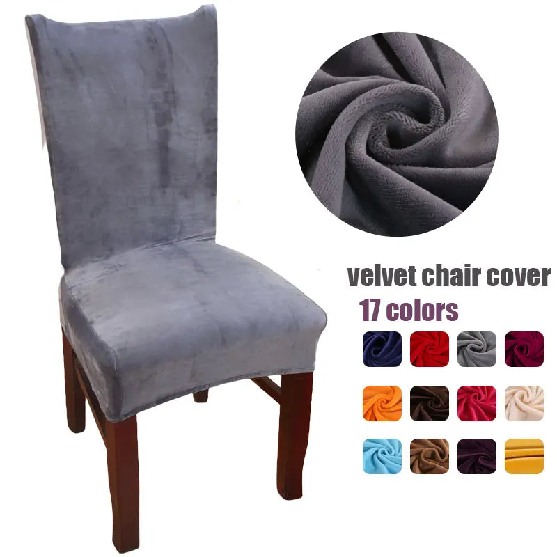 Soft Thick Solid Velvet Fabric Chair Covers Stretch Chair Covers for Dining Room Chair Slipcovers Chair Protectors Covers Dining