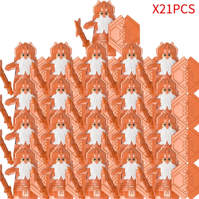 Classic Medieval Movie Elves Dwarf Warrior Iron Foot Dane leader of the Dwarfs Building Blocks LOTR Figures Toys For Children