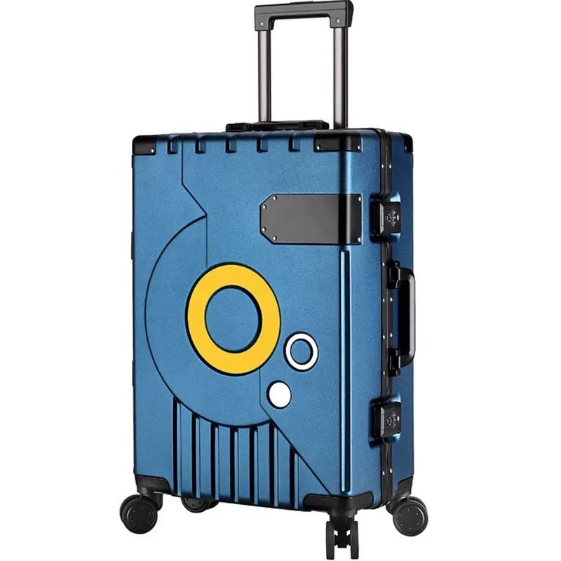 Large Capacity Suitcase Aluminum Frame Silent PC Luggage Travel Bag with Wheels Password Lock Trolley Case 22 24 28 Inch