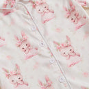 Kids Easter Satin Pajamas Set with Bunny Print Short Sleeve Lapel Button Down Tops and Shorts Sleepwear for Boys and Girls