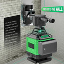 Tegatok16 Lines 4D Professional Laser Level Horizontal Vertical Green Laser Automatic 360°Self-Leveling Laser Building Tools