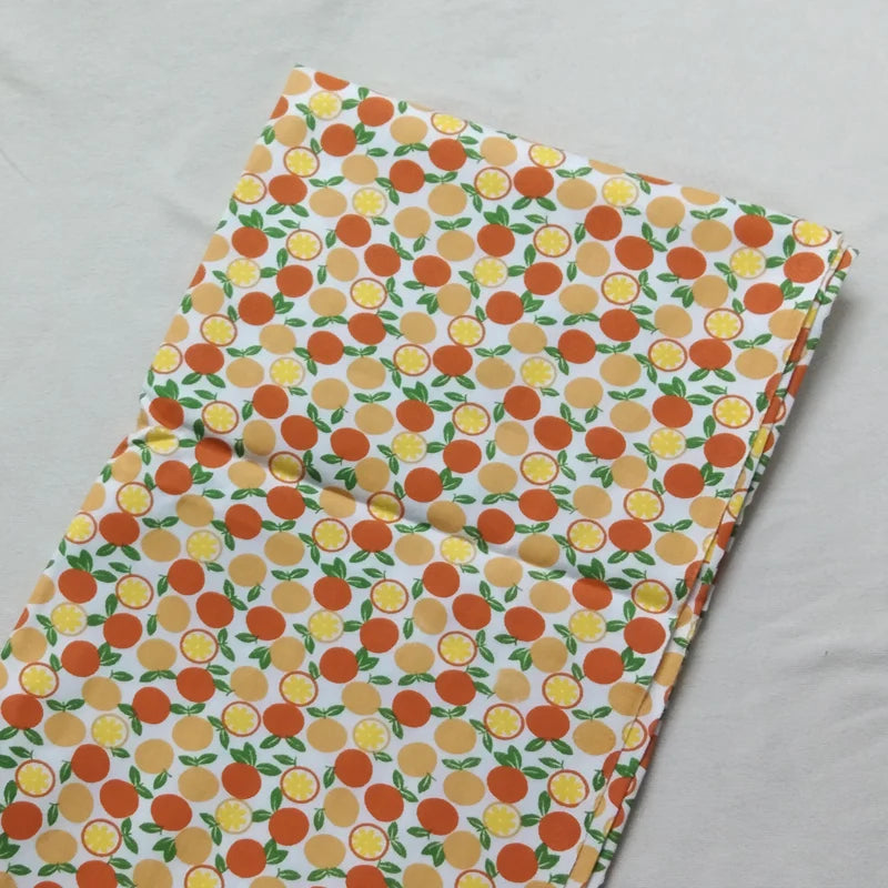 Graceful Pink Green Stripe Fruit  Series Apple Banana Printed Cotton Fabric 50x160cm For DIY Sewing Bedding Quilting Cloth Decor