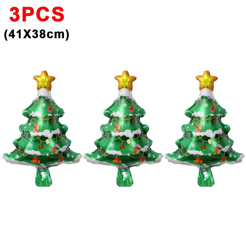 15/1Pcs Christmas Foil Balloons Santa Claus Xmas Tree Aluminum Balloons New Year Kids Gifts Toys Xmas Birthday Party Decorations