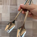 5Pcs Spork Stainless Steel Spoon Fork Cutlery Multipurpose Spoon Fork Silverware for Dessert Ice Cream Salad