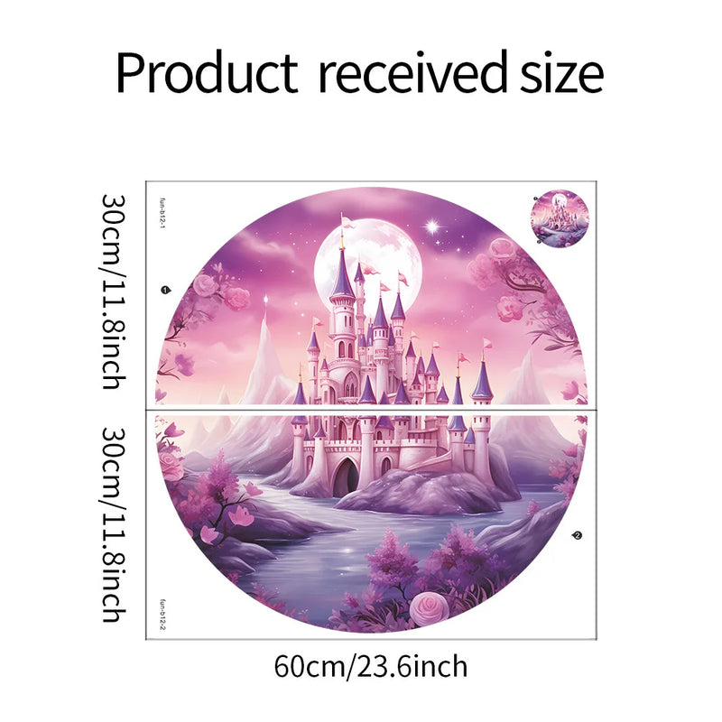 Rainbow Castle Vinyl Child Wall Sticker For Baby Room Decor Bedroom Accessories Furniture Sticker Adhesive Wallpaper Wall Decor