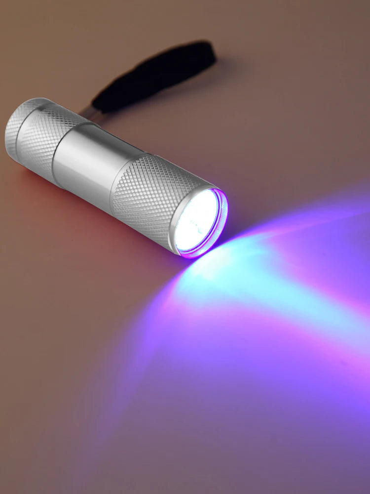 Mini Flashlight with Rope Professional Purple Light Anti-Skid 395nm Backlight Portable Ultraviolet Torch Gadgets